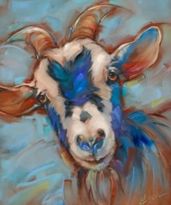 Blue and White Goat Paint By Numbers