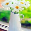 White Flowers In Vase Paint By Numbers