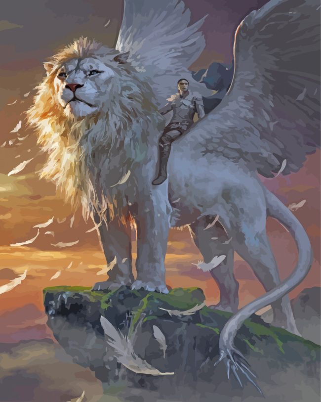 White Lion Fantasy Paint By Numbers