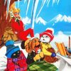 Winter Animals Skiing Paint By Numbers