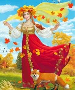 Fox and Woman Paint By Numbers
