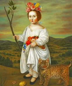 Retro Cat Lady Paint By Numbers