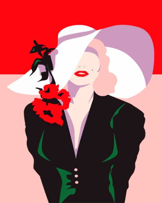 Finalizing the Woman in White Sunhat Paint By Numbers Artwork