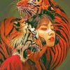 Majestic Woman with Tigers Paint By Numbers