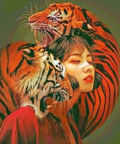 Majestic Woman with Tigers Paint By Numbers