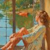 Woman in Window Scene Paint By Numbers