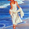 Vintage Woman Beach Scene Paint By Numbers