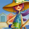 Elegant Woman in Sunhat Paint By Numbers