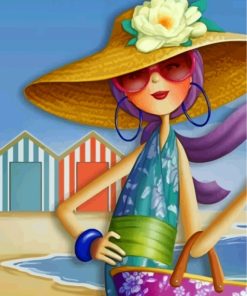 Elegant Woman in Sunhat Paint By Numbers