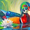 Woodland Duck Lotus Paint By Numbers