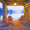 Wooden Cabin Lakeside Retreat Paint By Numbers