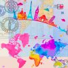 Colorful World Map Paint By Numbers