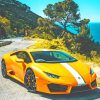 Yellow Lamborghini Car Paint By Numbers