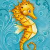 Yellow Seahorse Art Paint By Numbers