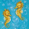Cute Yellow Seahorse Paint By Numbers