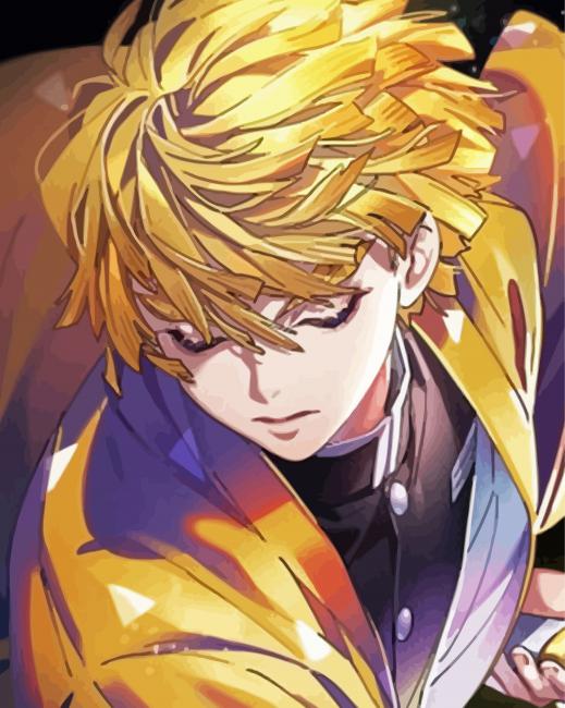 Finalizing Zenitsu Agatsuma artwork